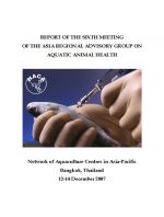 亚洲水生动物健康区域咨询小组第六次会议报告，2007年12月12-14日